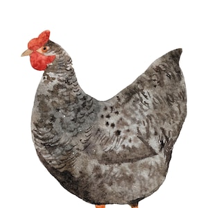 Chicken digital download, 5x7, neutral colors
