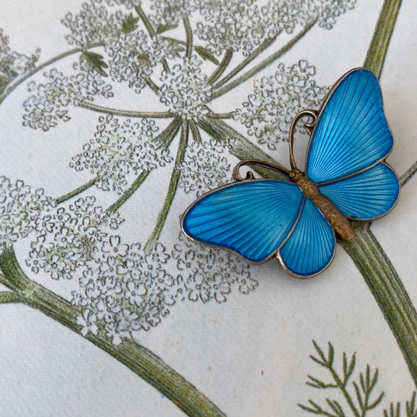 Vintage Norwegian Silver And Enamel Butterfly Brooch. Vintage Butterfly Brooch Made In Norway . 1970s. Lovely Condition.