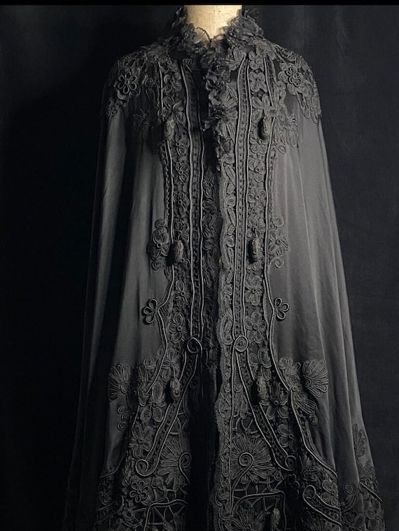 Magnificent Victorian Opera Cape With Tape Lace Em