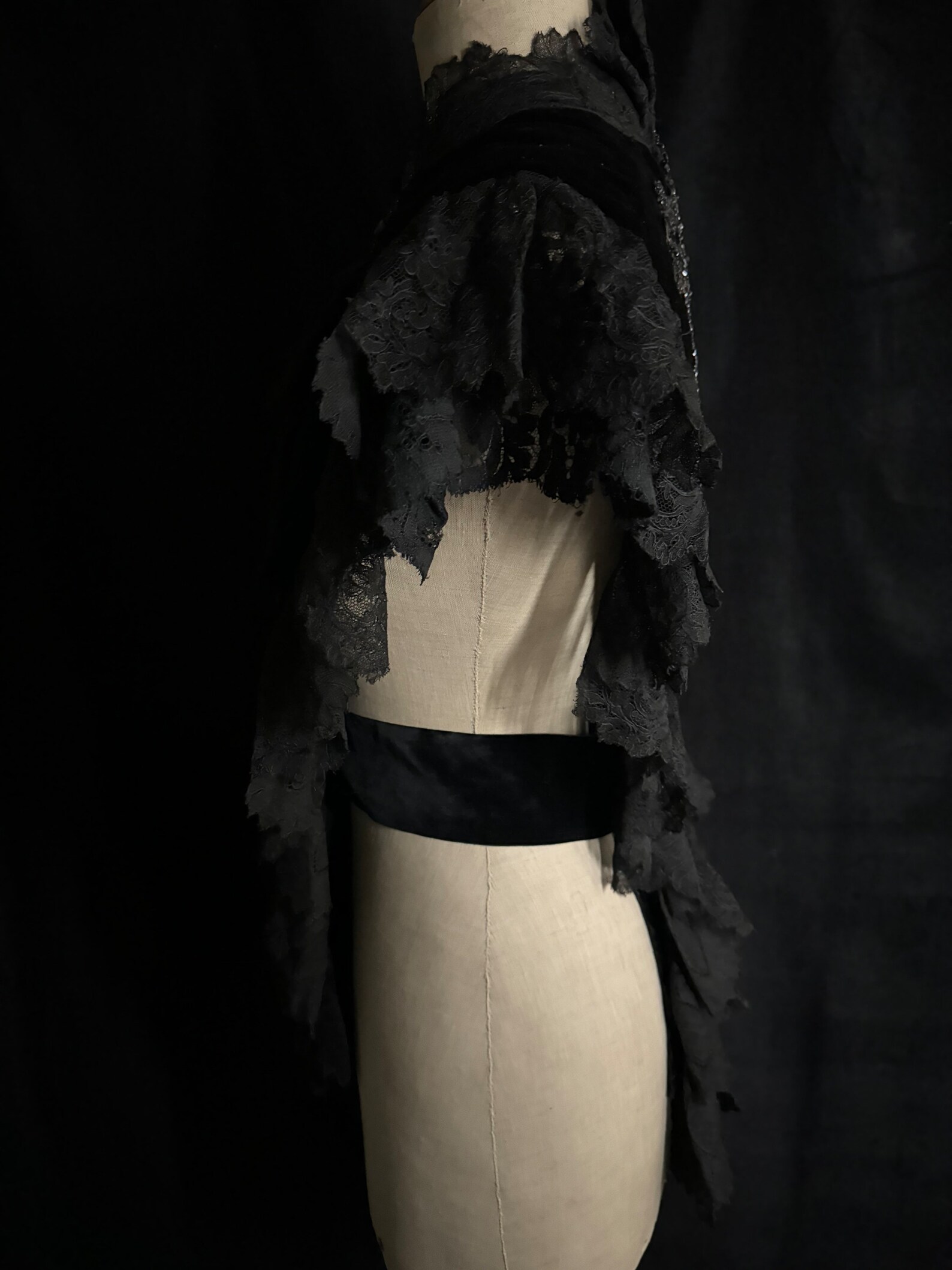 Black Velvet & Lace Capelet