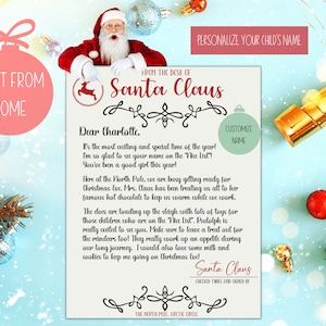 Custom Letter From Santa, Personalized Letter From Santa, Printable ...