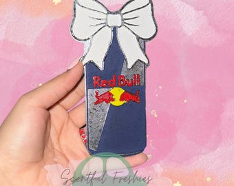 Red Bull Car Freshie with Bow – Long-Lasting Scented Air Freshener