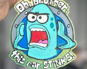 Oh Brother, This Car Stinks Freshie – Funny Car Air Freshener, Meme Car Charm, Sponge Inspired Car Decor