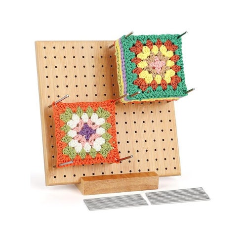 Natural Wooden Blocking Board With Stainless Steel Pins, for Granny  Squares,afghan Squares,crochet Motifs,blocking Board for Crochet Project 
