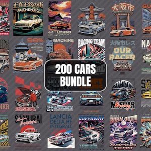 200 Sports Car Streetwear PNG Bundle | Urban Graphics (Digital Download)
