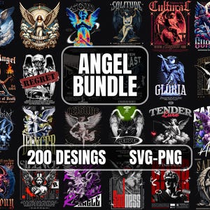200 Unique Angel T-Shirt Designs | SVG and PNG Files for Sublimation & Print | Trendy Urban Graphics