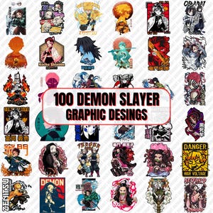 100 Demon Slayer Graphic Desings Bundle | Digital Download | High-Quality Pokemon Clipart
