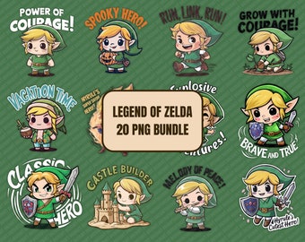 Legend of Zelda Link PNG Bundle: Crafting & Scrapbooking (Digital Download)