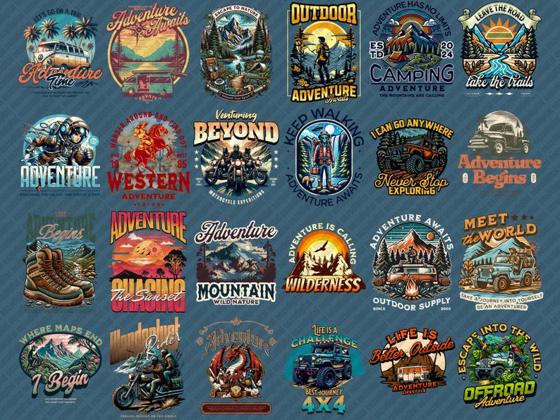 200 Adventure T-shirt Designs | SVG PNG Files (digital Download) - Etsy