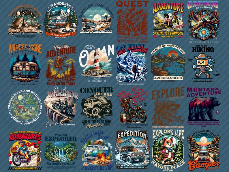 200 Adventure T-shirt Designs | SVG PNG Files (digital Download) - Etsy