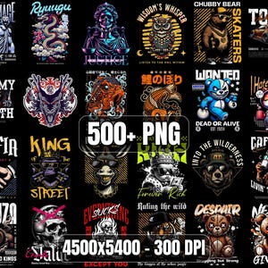 500+ Streetwear Design PNGs Bundle | Trendy Urban Graphics |T-Shirt Designs Bundle High-Quality Street Style PNG Pack for T-Shirts, Hoodies