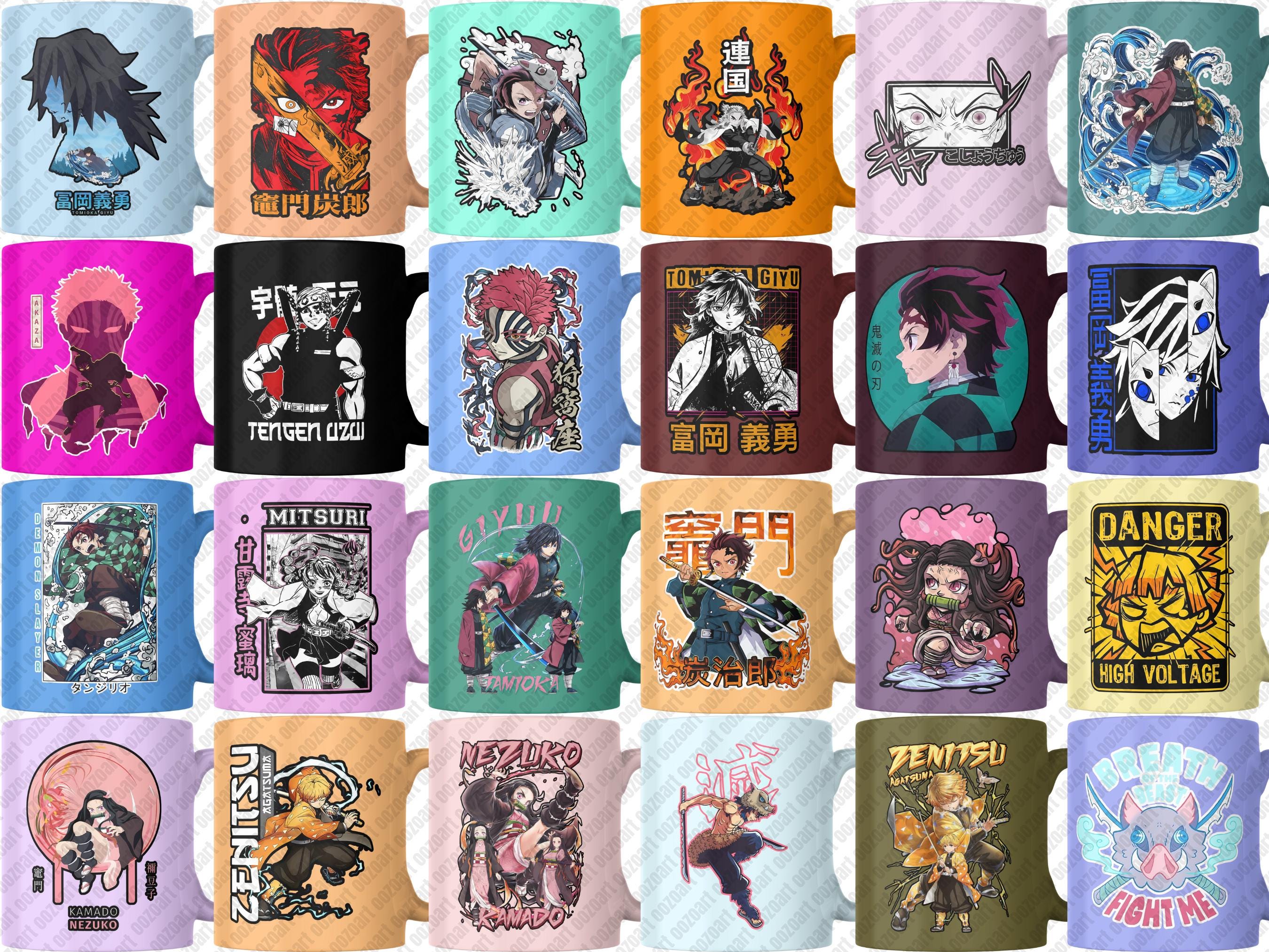 100 Demon Slayer Graphic Designs | PNG Clipart Bundle (digital Download ...