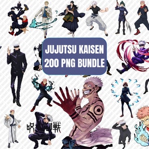 200 Anime Character PNG Designs Bundle JJK Edition - 200 Unique PNGs for Anime Fans