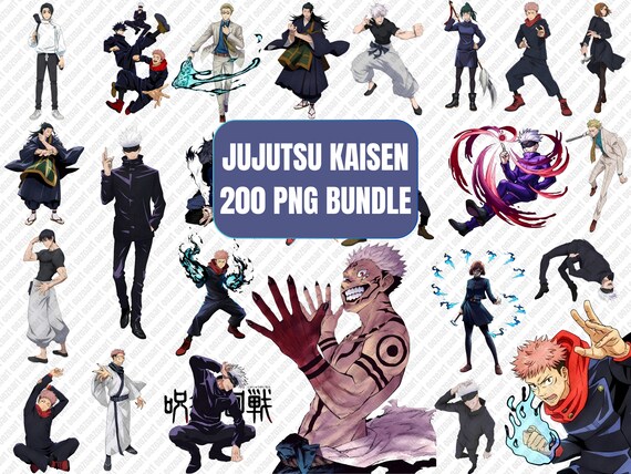 Jujutsu Kaisen PNG Bundle: 200 Anime Character Designs (Digital Download)