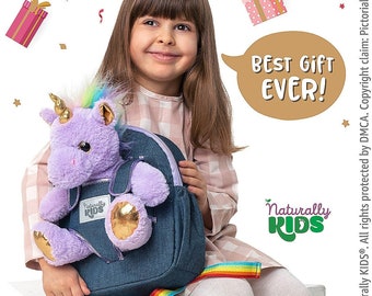 Toddler Backpack — Unicorn Backpack PURPLE Stuffed Unicorn Plush