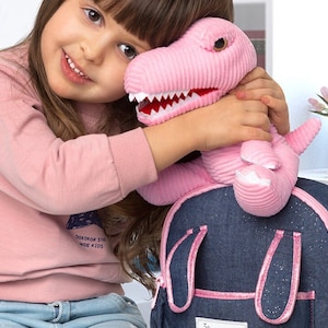 Toddler Dinosaur Backpack SMALL & PINK T-Rex Stuffed Plush Toy Animal — Christmas Gift for Kids — Dinosaur Toys for Girls and Boys New Year