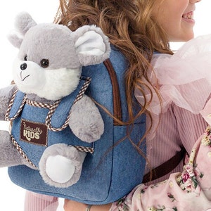 Toddler Backpack — Preschool Kids Backpack w Plush MOUSE Rat Stuffed Toy SMALL — Birthday Gift for Girl Boy Toys for Kids 3-5 Christmas Gift