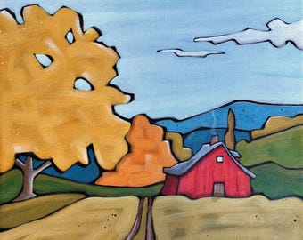 Original artwork / Original painting / Autumn landscape / Landscape painting / Fall landscape artwork / Canadian landscape