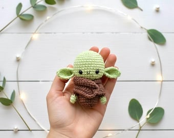 Handmade Crochet Green Alien Plush | Amigurumi Toy, Nursery Decor