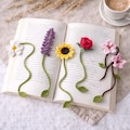 Crochet Flower Bookmark Set (1 pieces) , Handmade Botanical Bookmarks for Cozy Reading, Floral Book Accessory Gift product logo
