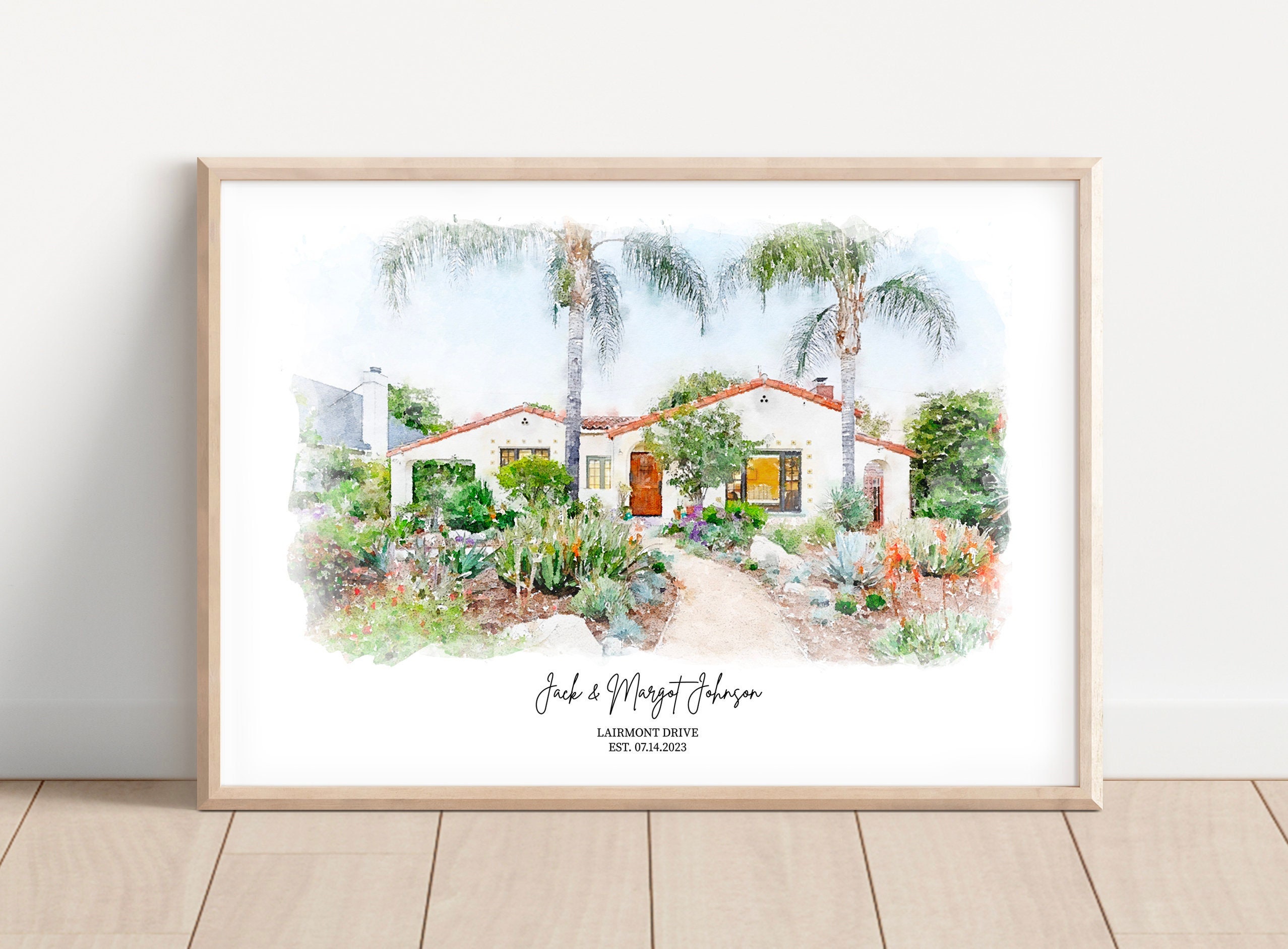 Custom Watercolor House Portrait Custom House Painting Housewarming ...
