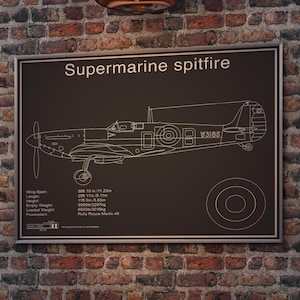 Spitfire, Spitfire Poster, Spitfire Picture, Pilot Gift, Blueprint of Planes, Gift For Him, Plane Art, Aviation Art, Mancave Art, Mancave