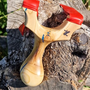 Model Ergo KUPA apricot wood Natural Fork/Ergonomic Slingshot/Catapult/Natty/Schlinge/Zwillen