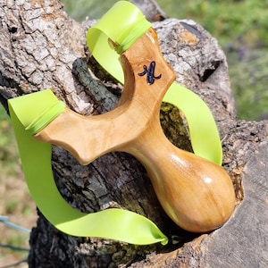 Modelo Ergo Tera No.2, madera de cerezo Horquilla Natural/Tirachinas Ergonómico/Catapulta/Natty/Zwillen