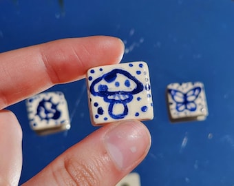 Imanes de azulejos cerámicos CRITTERS, imanes de nevera de cerámica pintados a mano