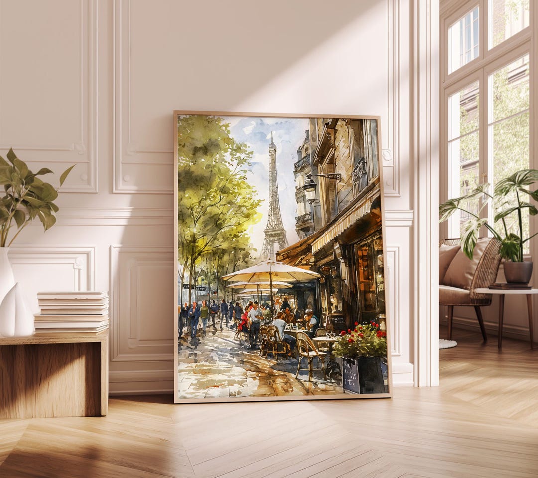 Paris Busy Street Watercolor Art Print. #P232 - Etsy