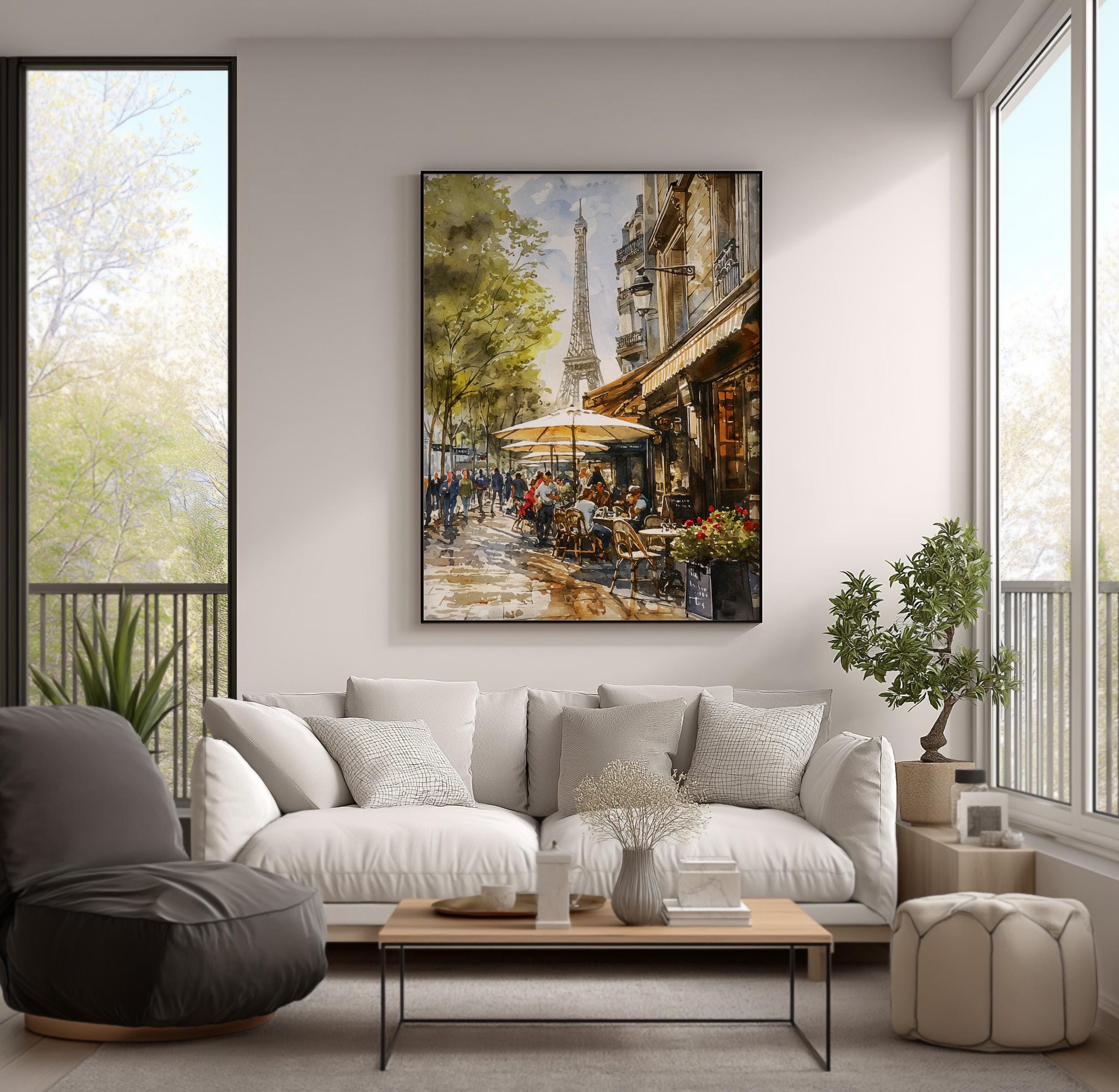 Paris Busy Street Watercolor Art Print. #P232 - Etsy