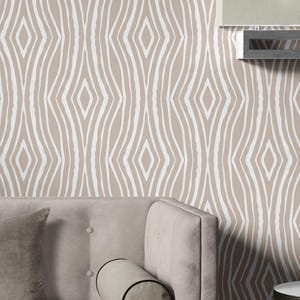 Peel and Stick Removable Boho wallpaper, Neutral  Abstract Wall Art, Line Wallpaper, Room Decor, Vertical or Horizontal