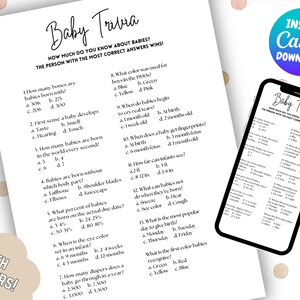 Baby Shower Trivia | Baby Shower Family Feud | Baby Shower Trivia Template