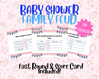 Baby Shower Family Feud | Baby Shower Games Printable |  Baby Shower Trivia | Baby shower Family Fued