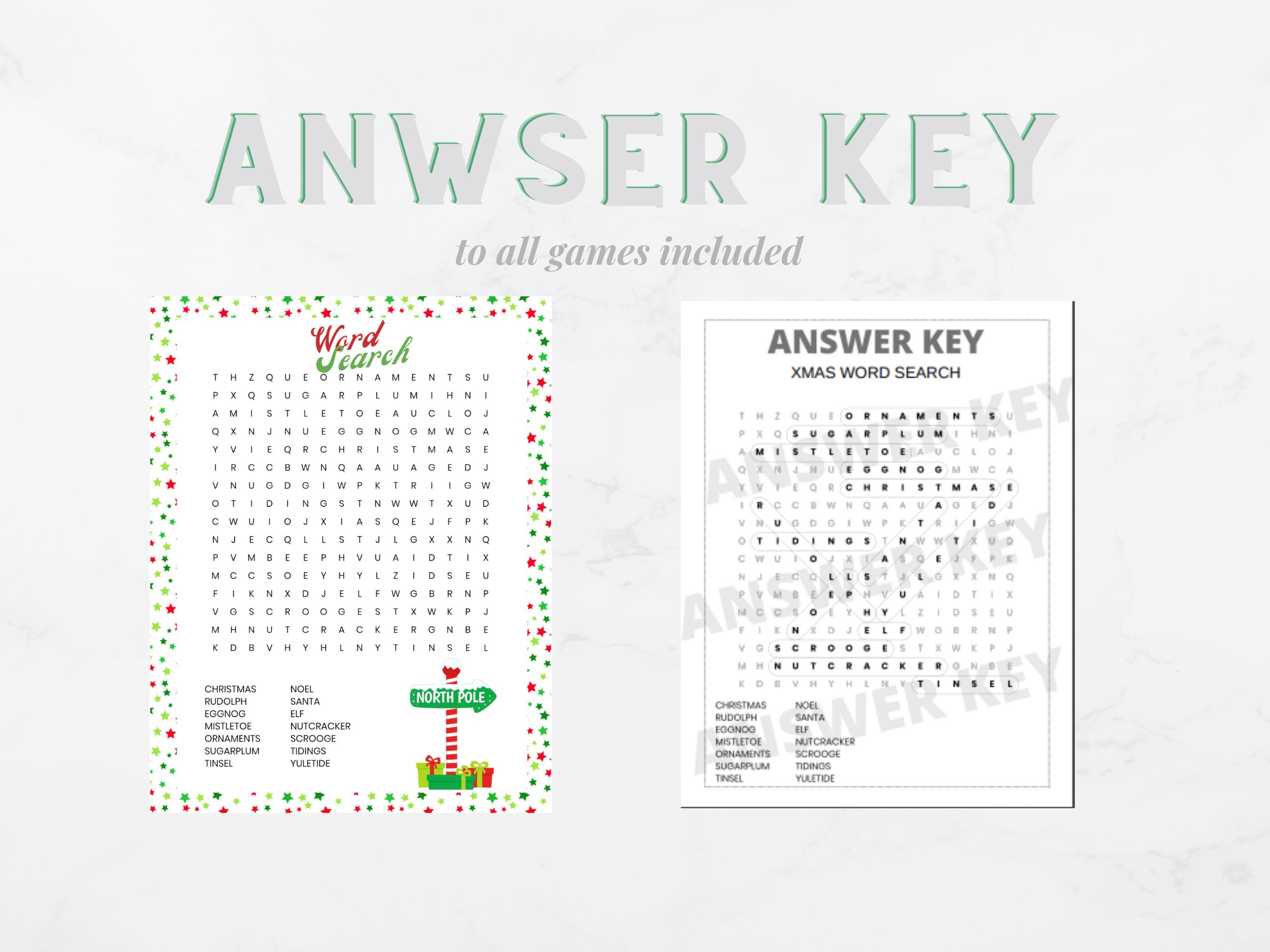 Christmas Game Bundle Printable Christmas Party Game Christmas
