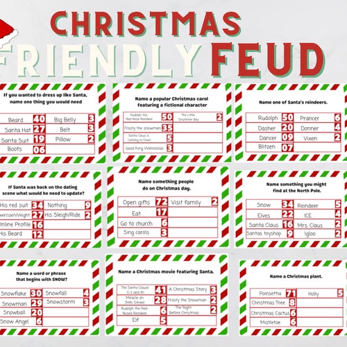 Printable Christmas Feud Game Printable Christmas Family Etsy UK