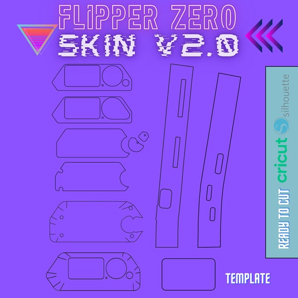 FLIPPER ZERO v2.0: Skin Template UPDATED v2.0 (Svg, Pdf, Dxf) Ready to Cut
