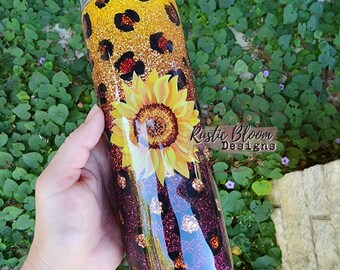 Sonnenblumen Becher / Sonnenblumen Leopard Becher / Glitter Becher / Epoxy Becher / Muttertag / Mom Day / Girl Day / Sonnenblumen / Leopard