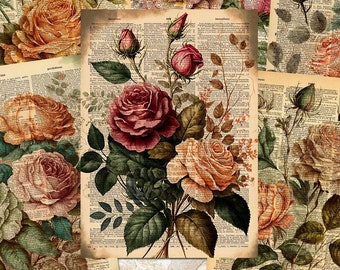 Vintage Wildflowers ATC Cards, Floral Journaling Cards, Printable ...