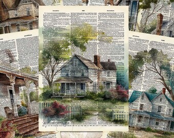 Vintage Farmhouse ATC Cards, Farm Journaling Cards, Printable Inserts Ephemera, Country Junk Journal & Scrapbooking Supplies