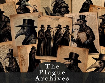 Plague Doctor Dictionary Page Art, Grimoire Printable Junk Journal Pages, Book of the Shadows Printable Ephemera Supplies