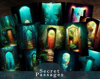 Secret Passages Junk Journal Papers, Printable Journal Pages for Scrapbooking, Scrapbook Paper, Ephemera Collage, Journal Kits and Supplies