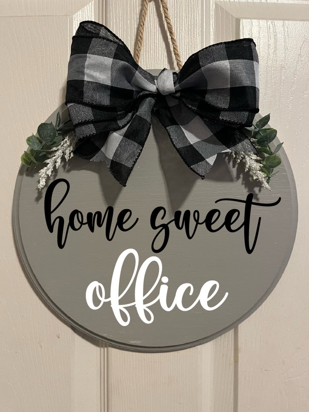 Home Sweet Office Door Hanger. Office Door Wreath With Large Bow. Etsy