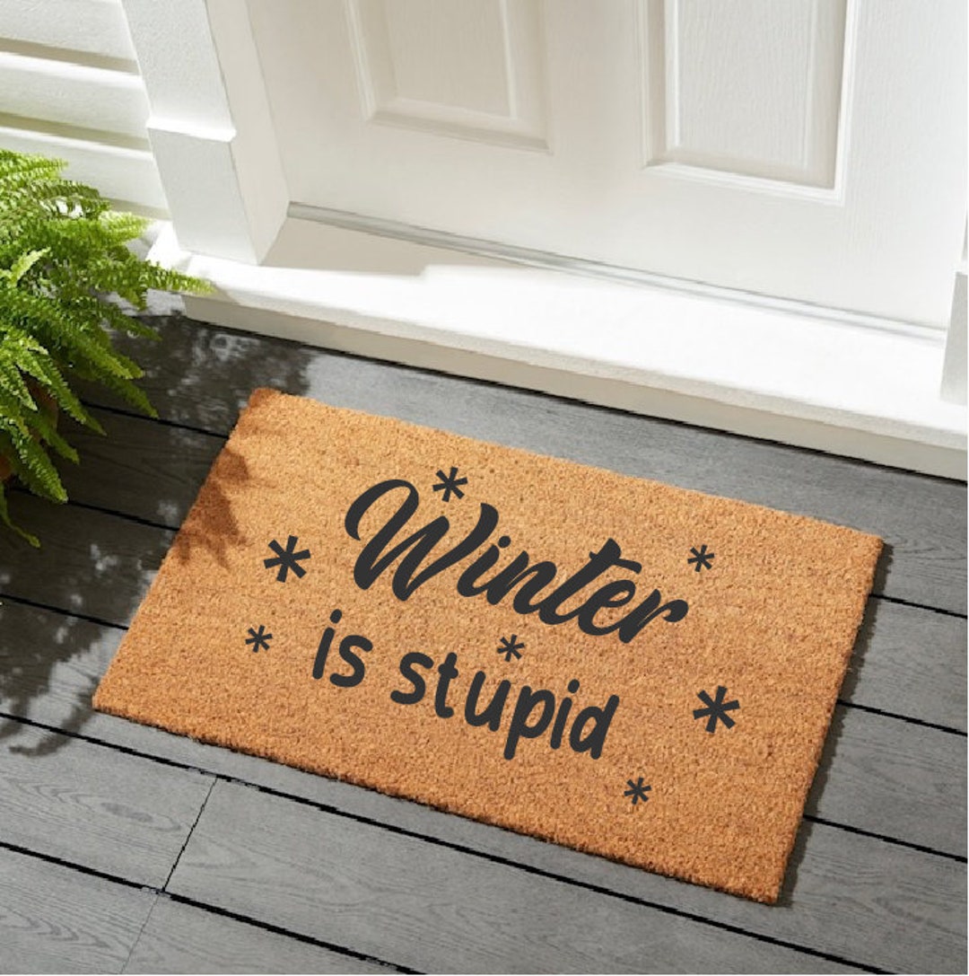 Winter is Stupid Door Mat. Winter Sign Porch Decor. Etsy