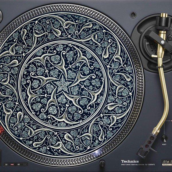 19th century complex pattern design slipmat for vinyl record deck turntable