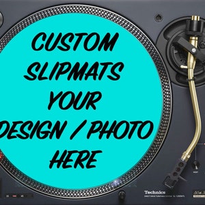 Custom personalised DJ slipmats for vinyl record turntable for music lovers