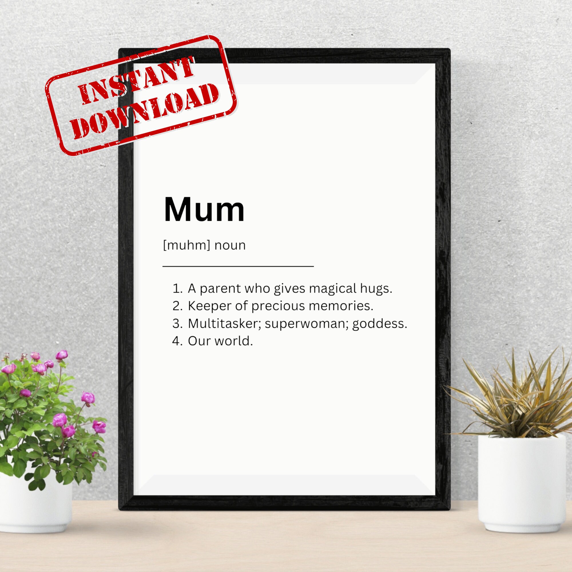 Mum Definition. Instant Download. Printable DIGITAL DOWNLOAD. Etsy