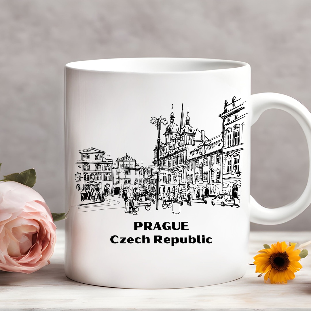 Prague Czech Republic Ceramic Coffee Mug 11oz - Travel Theme Gift Mug With Comfort Grip