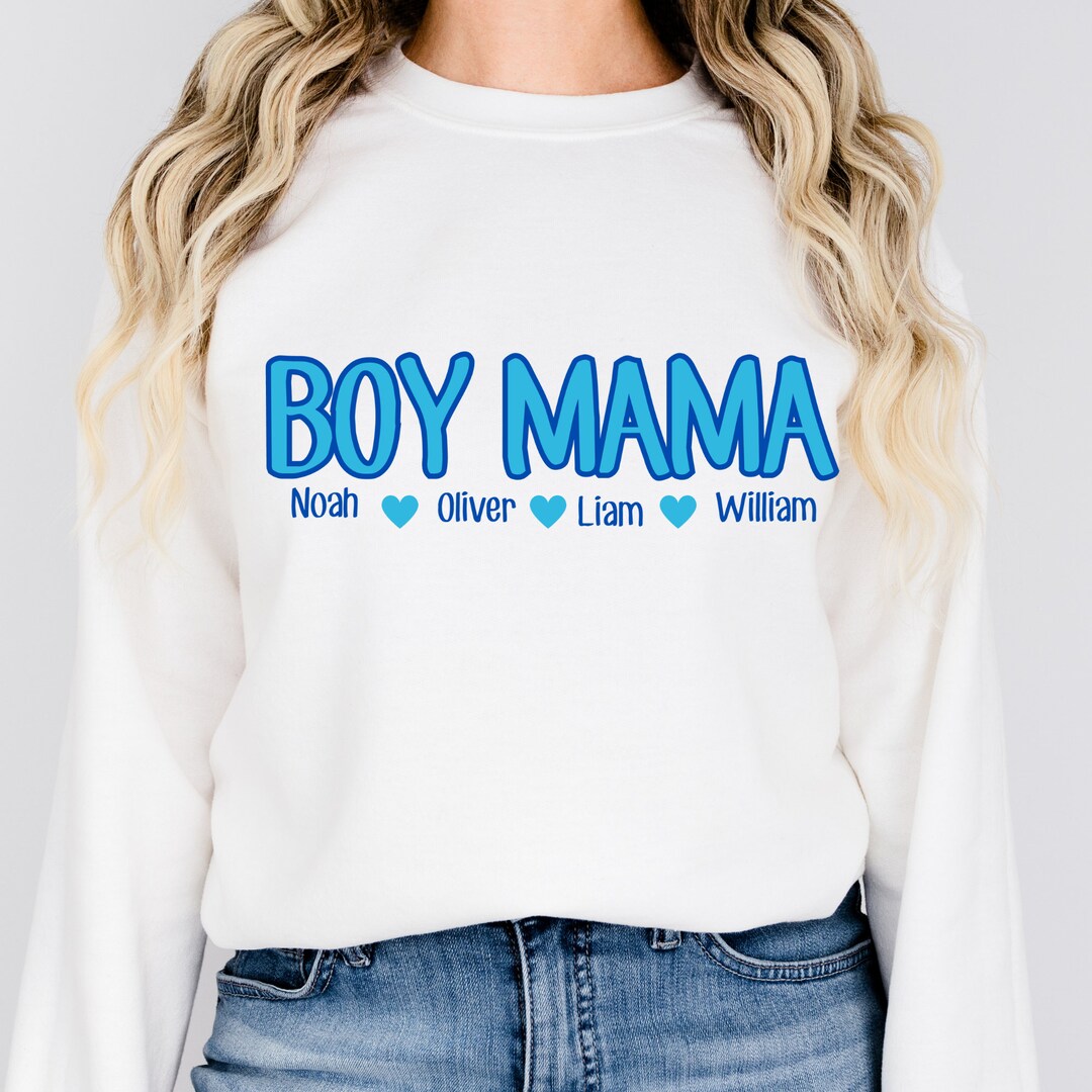 Personalized Boy Mama Sweatshirt. Custom Name Shirt. Git for Etsy