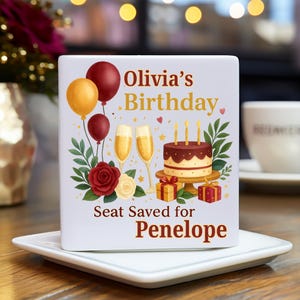 Personalized Birthday Cork-back coaster Custom coaster for birthday party Custom name coaster Custom birthday coaster Birthday party favors